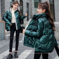 Bright down cotton coat winter new women's bread suit collar coat women's cotton-padded jacket